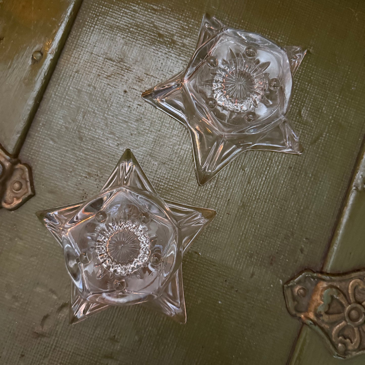 glass star candle holders