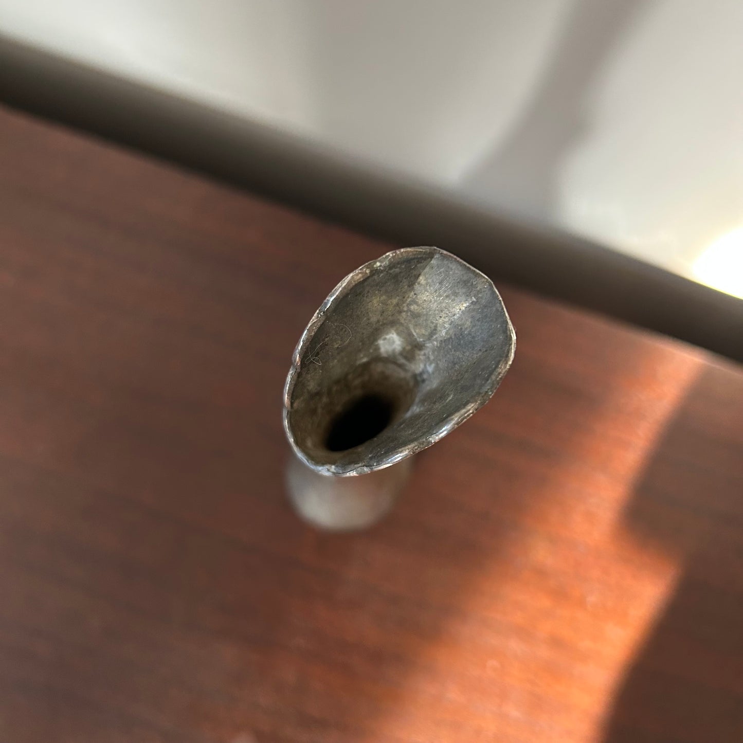 silver-plated art deco swan bud vase