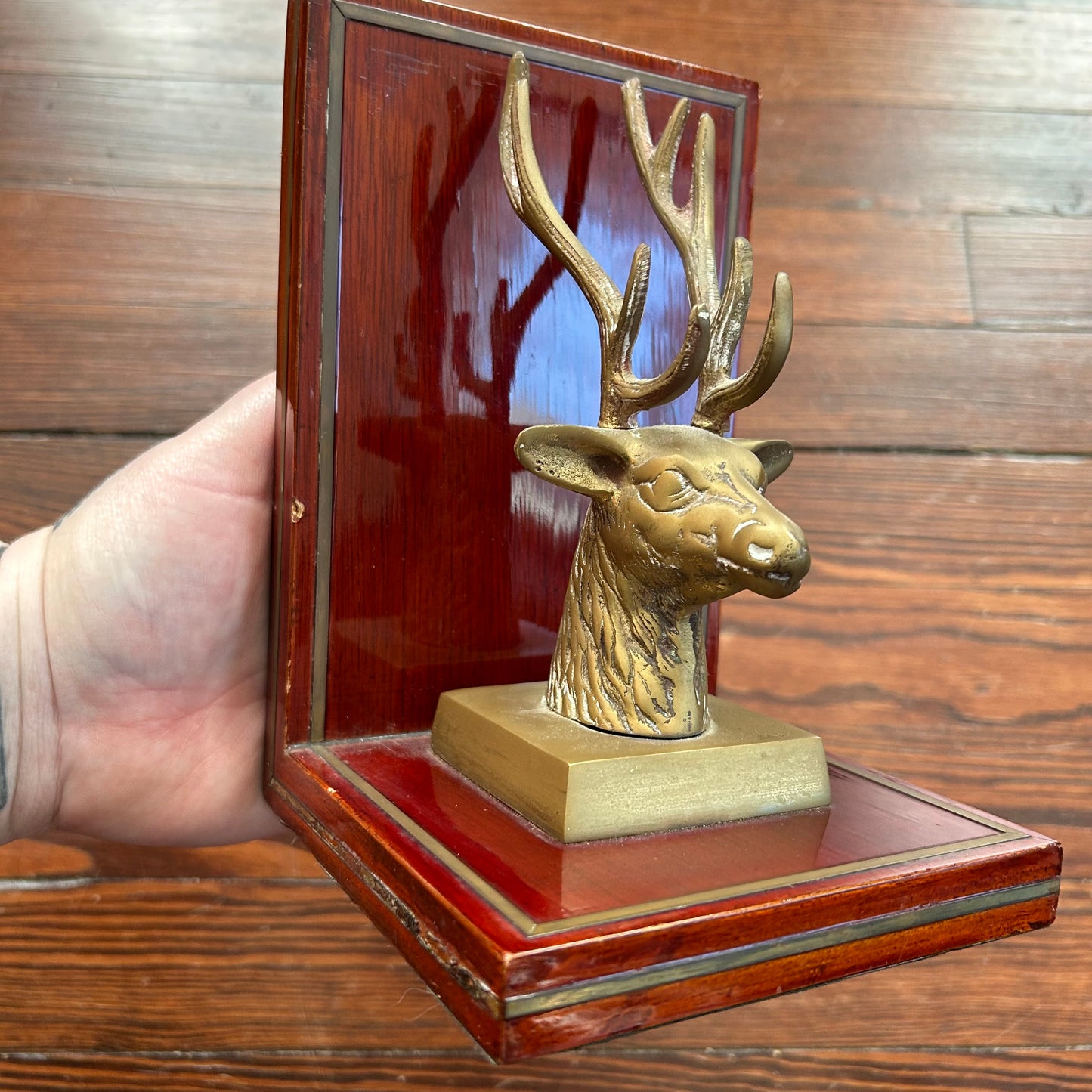 brass stag bookends