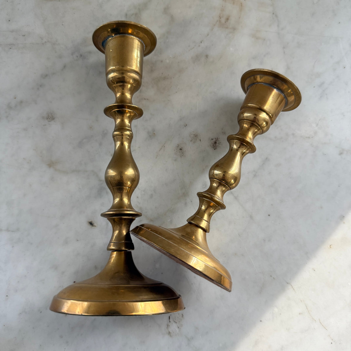 pair brass candlesticks