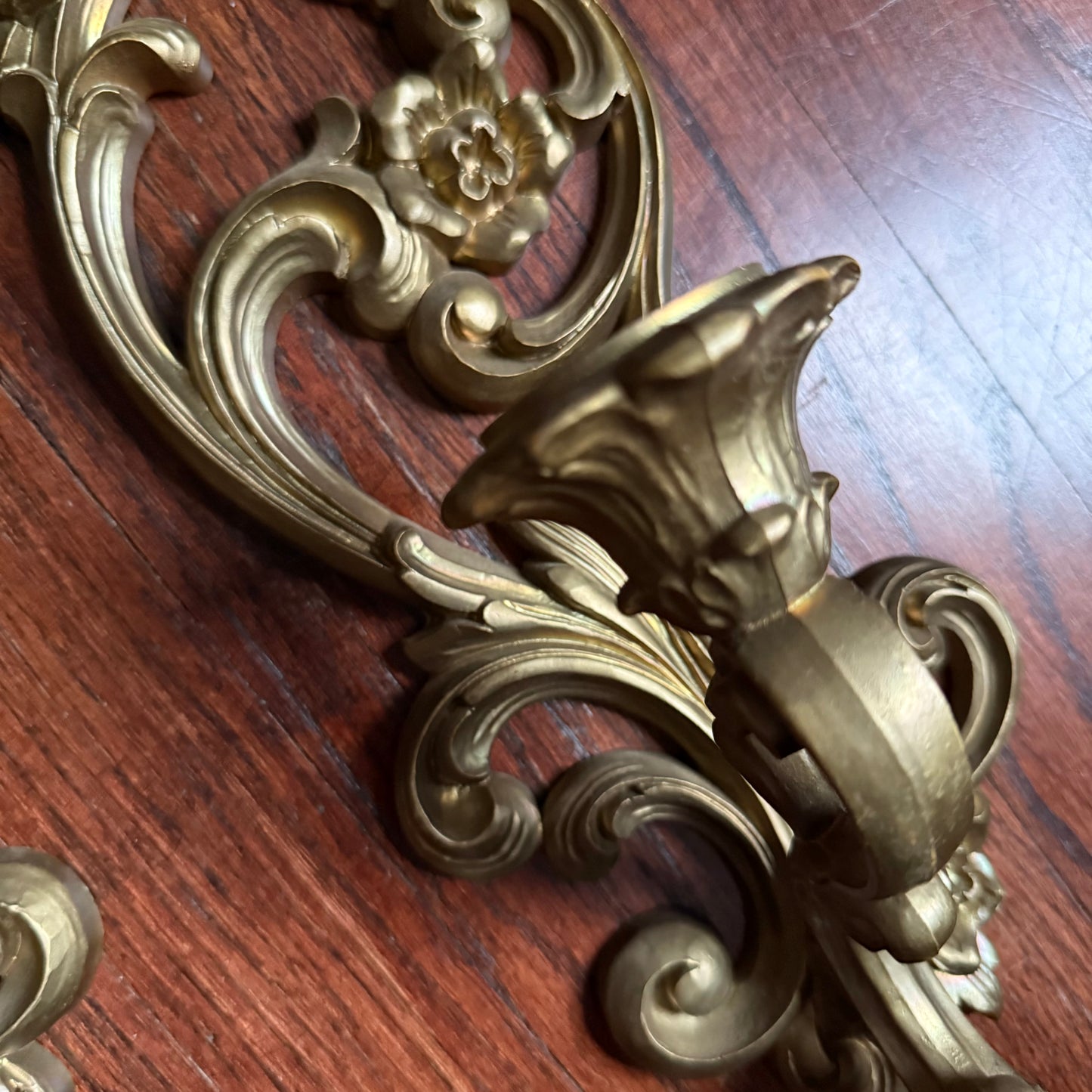 pair of floral wall sconces