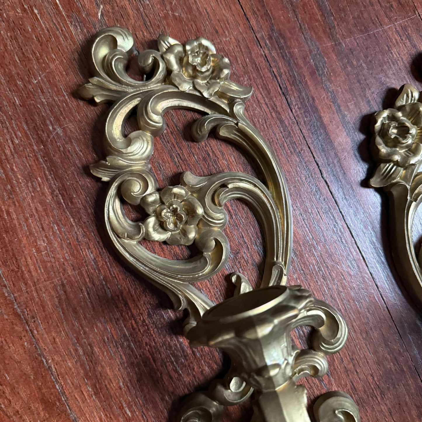 pair of floral wall sconces
