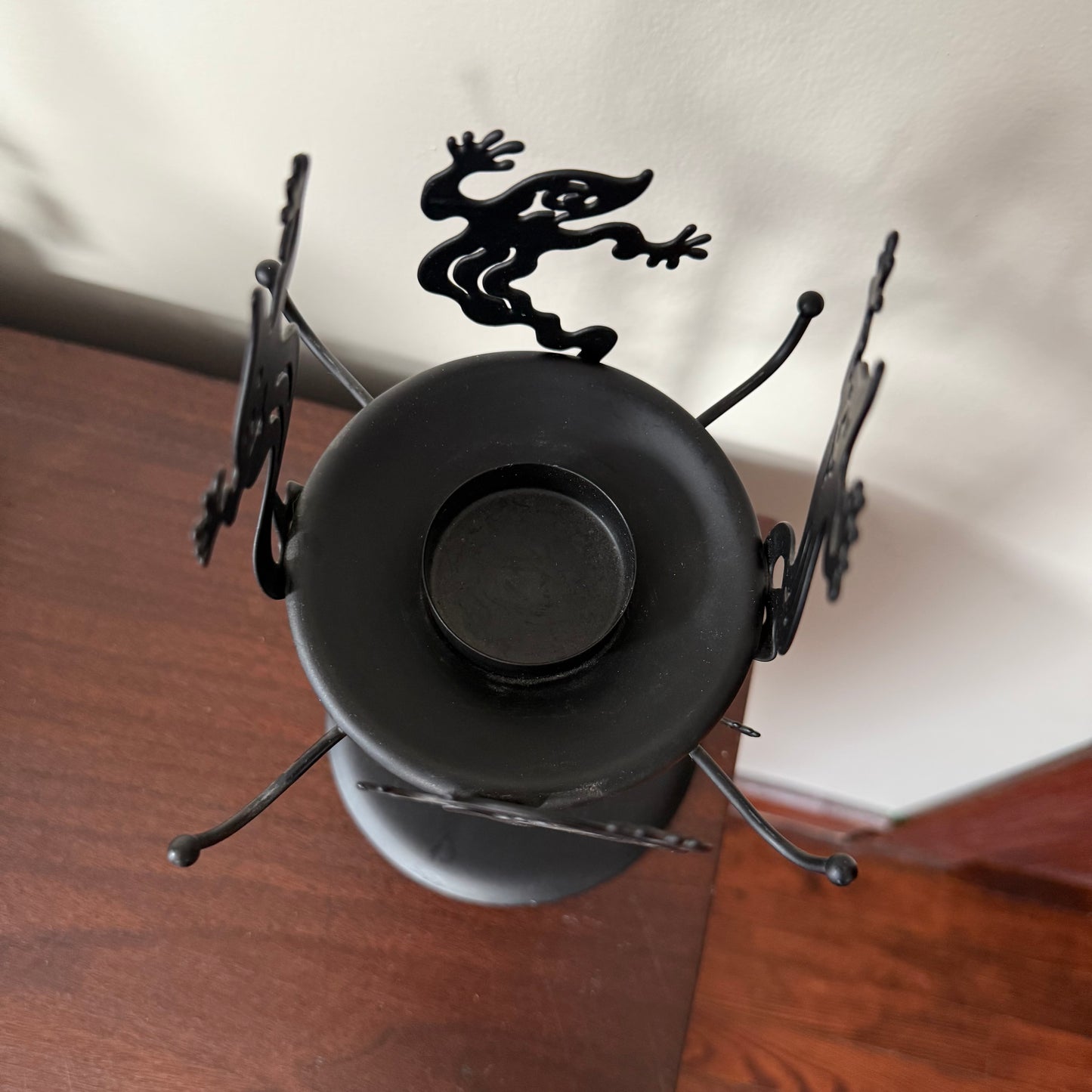 metal glowing ghost candle holder