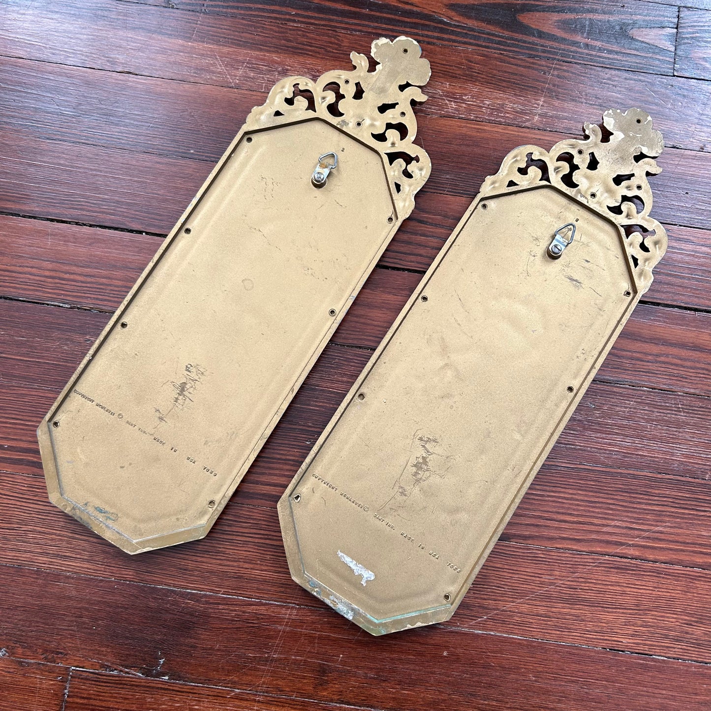 pair of gold goddess plaques