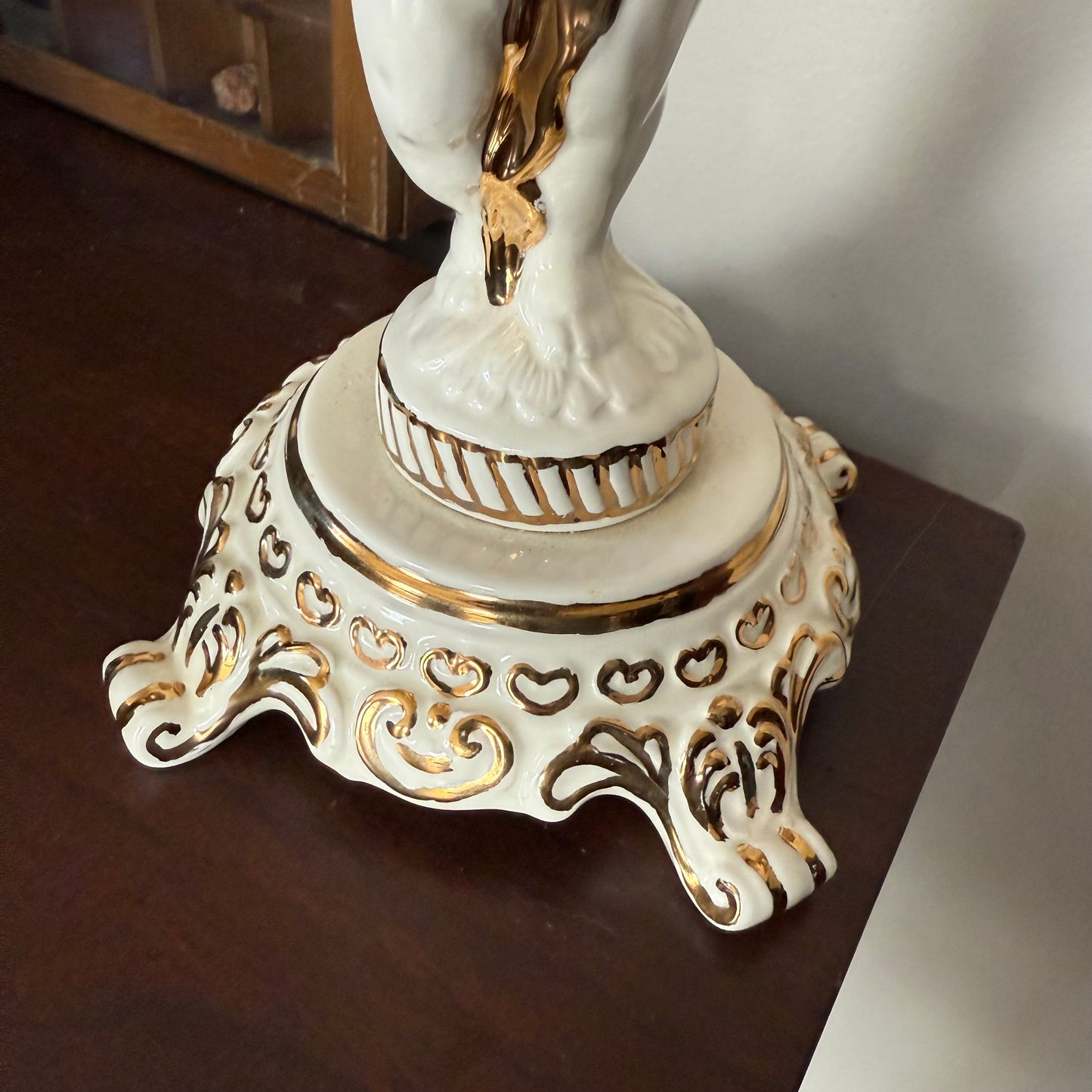 ceramic cherub candle holder