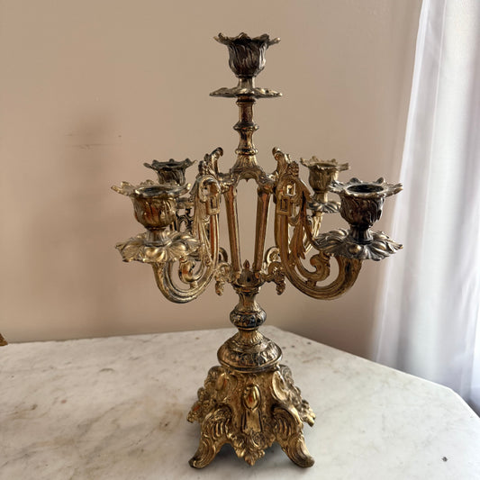 brass 5 arm candelabra