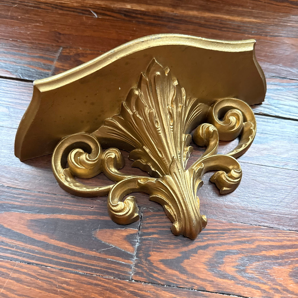 vintage gold wall shelf