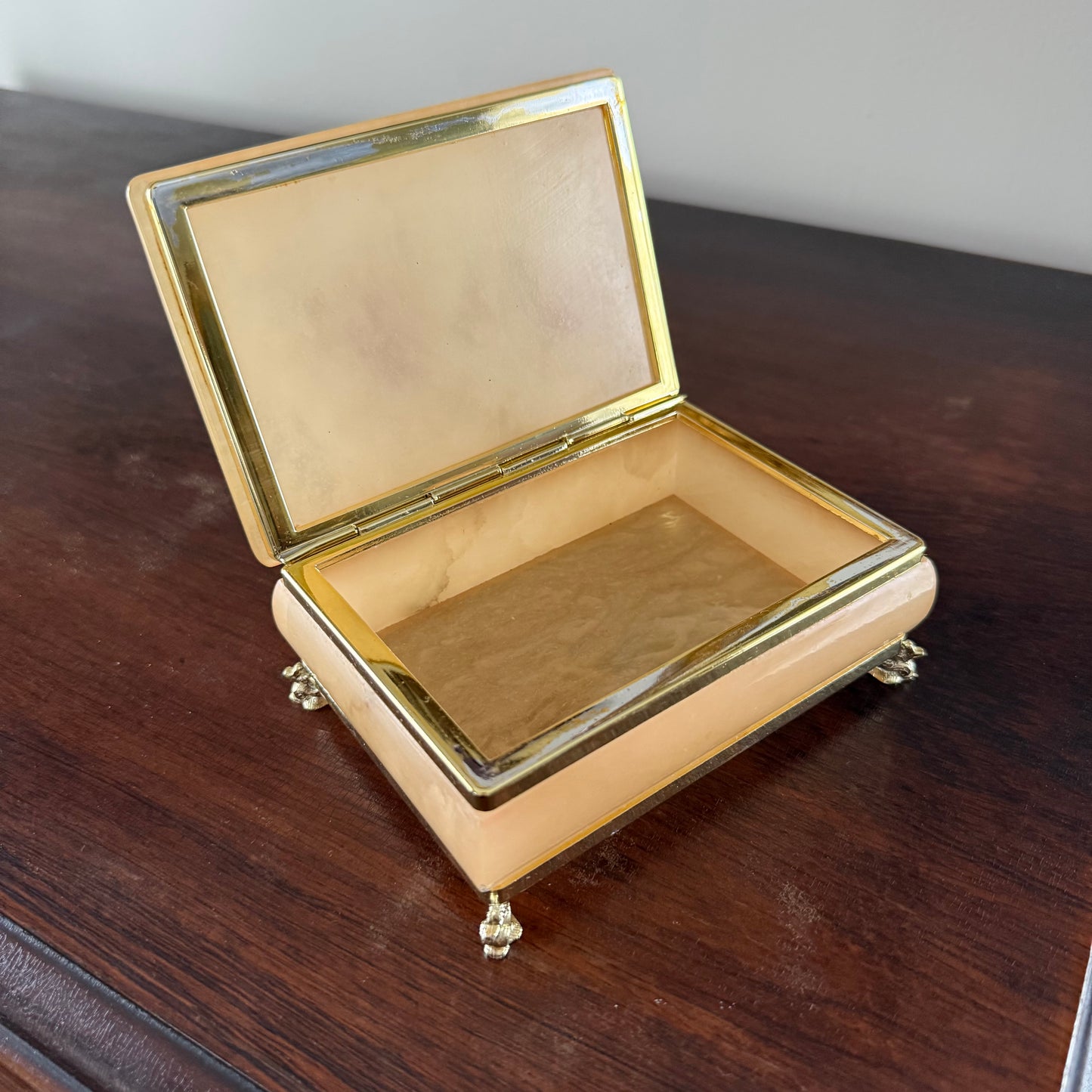floral alabaster jewelry box