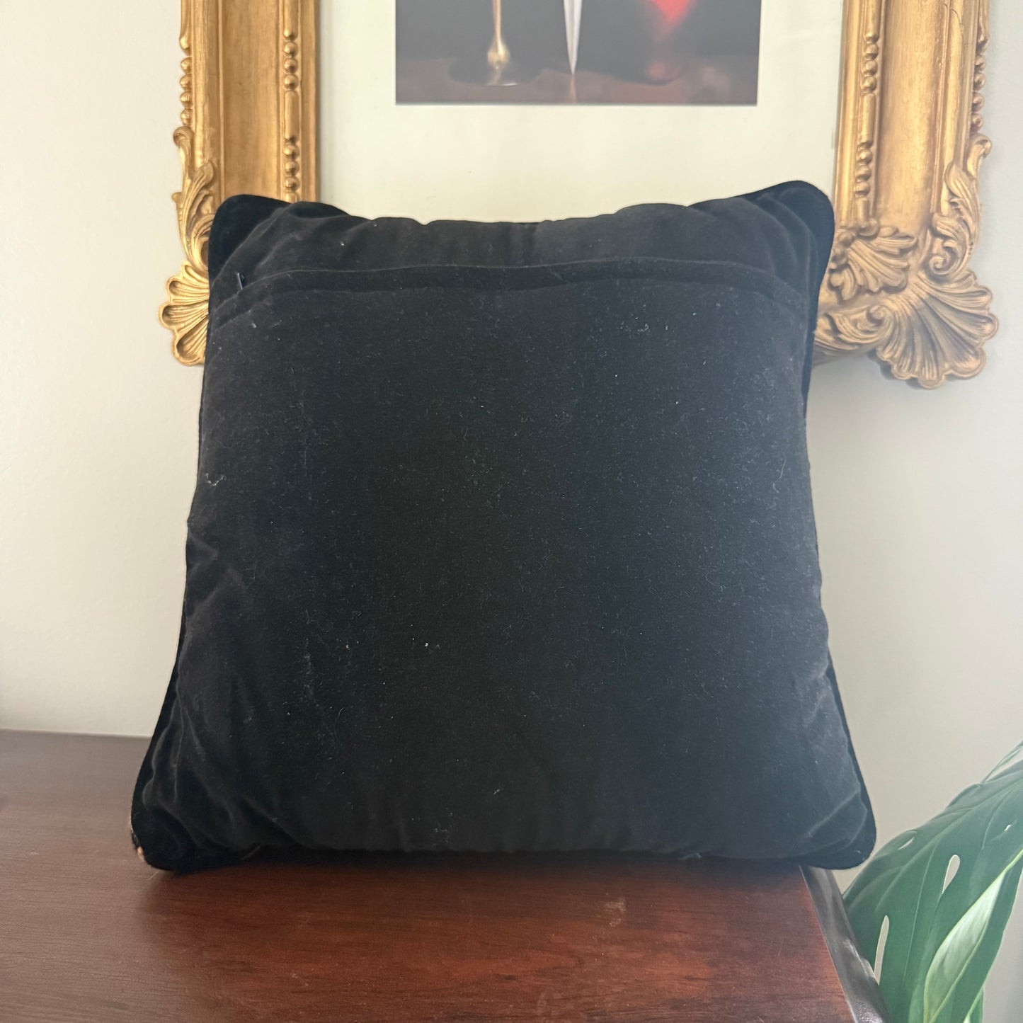 magnolia needlepoint pillow