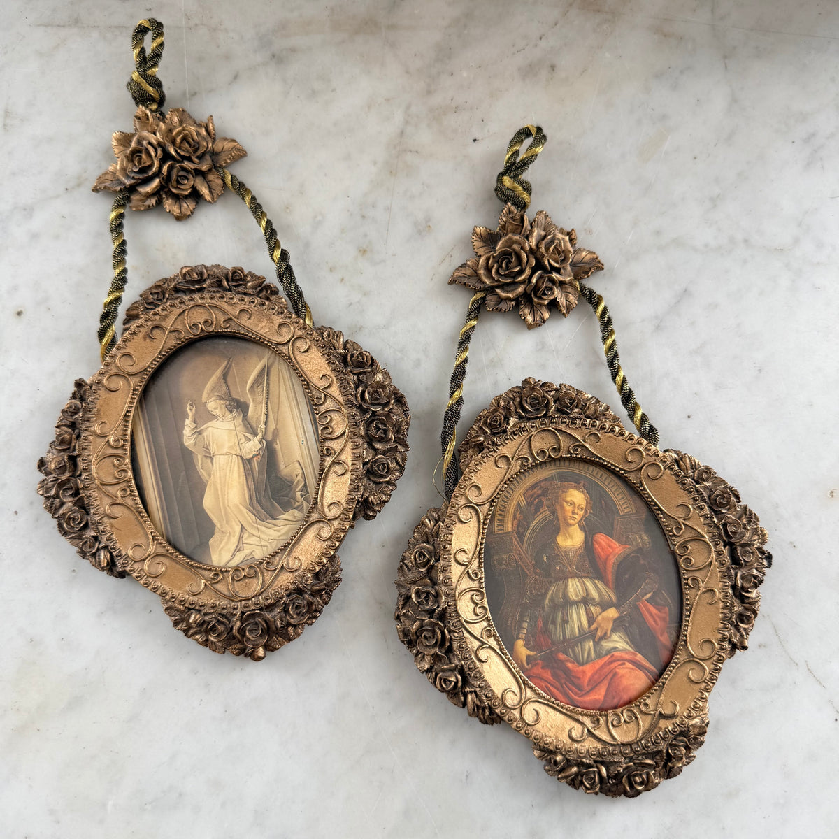 pair of ornate resin frames