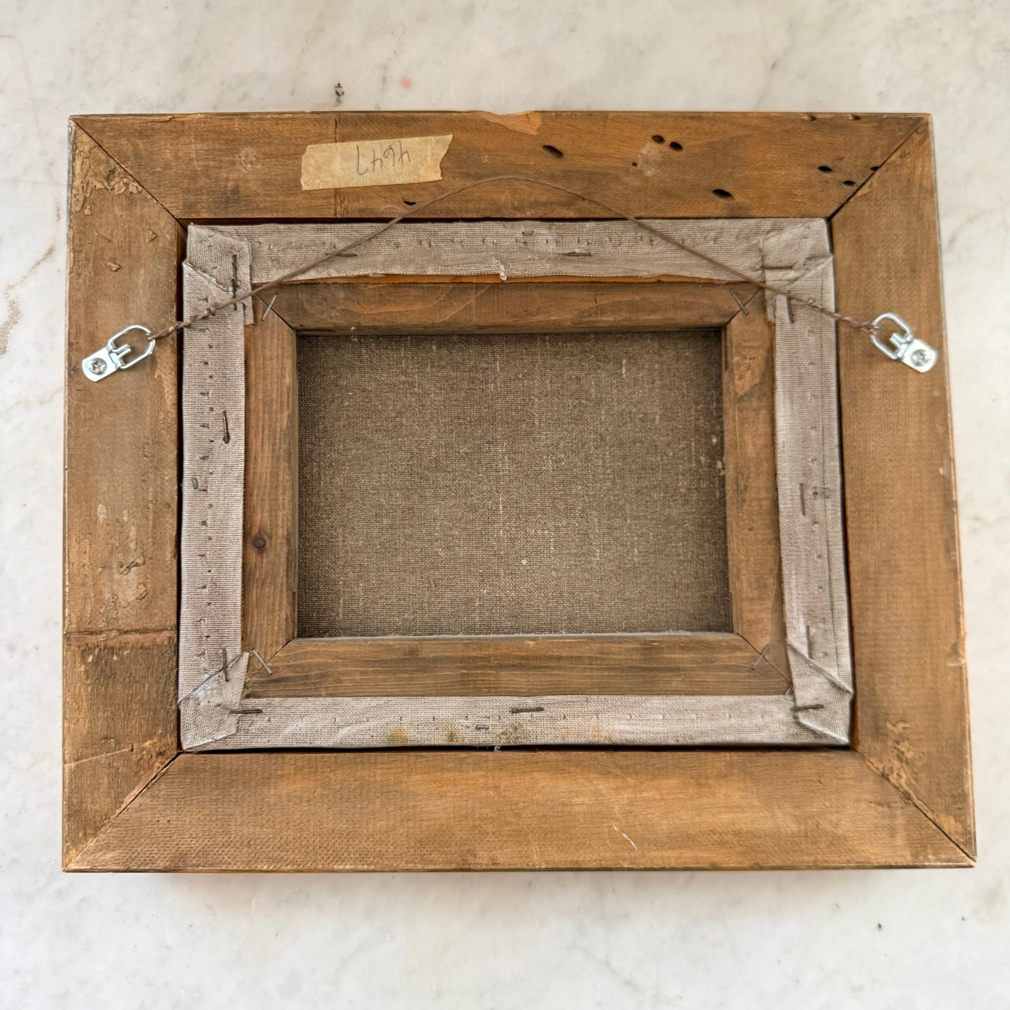 vintage swan painting in gilt frame