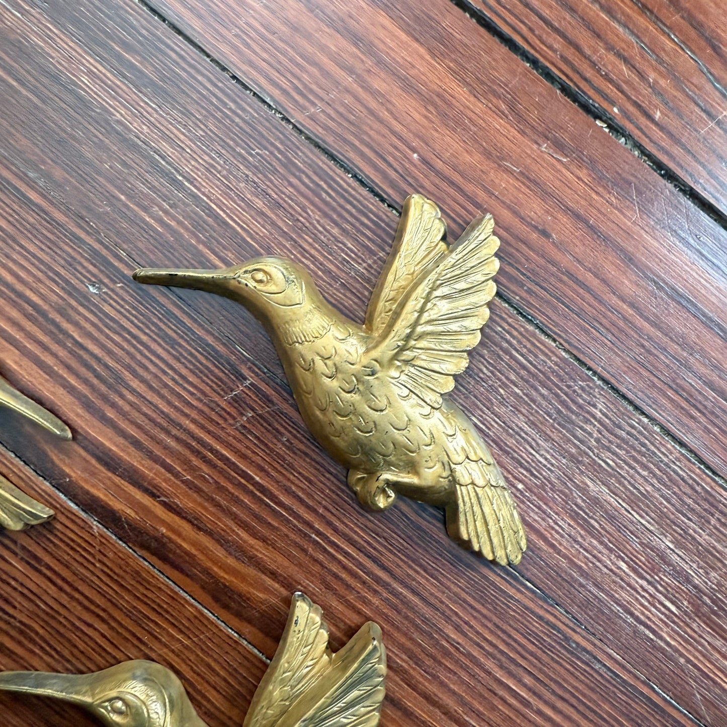 set of 3 hummingbird wall plaques
