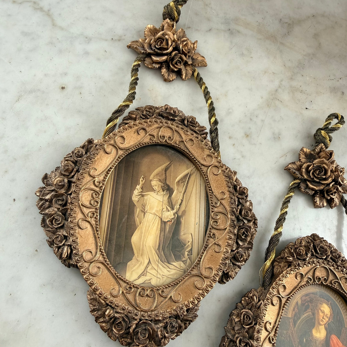 pair of ornate resin frames