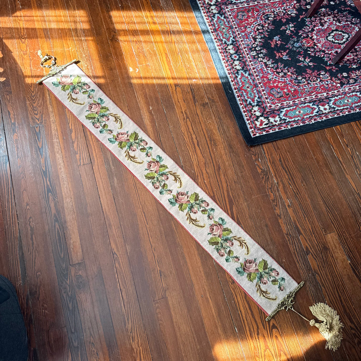 antique needlepoint bell pull