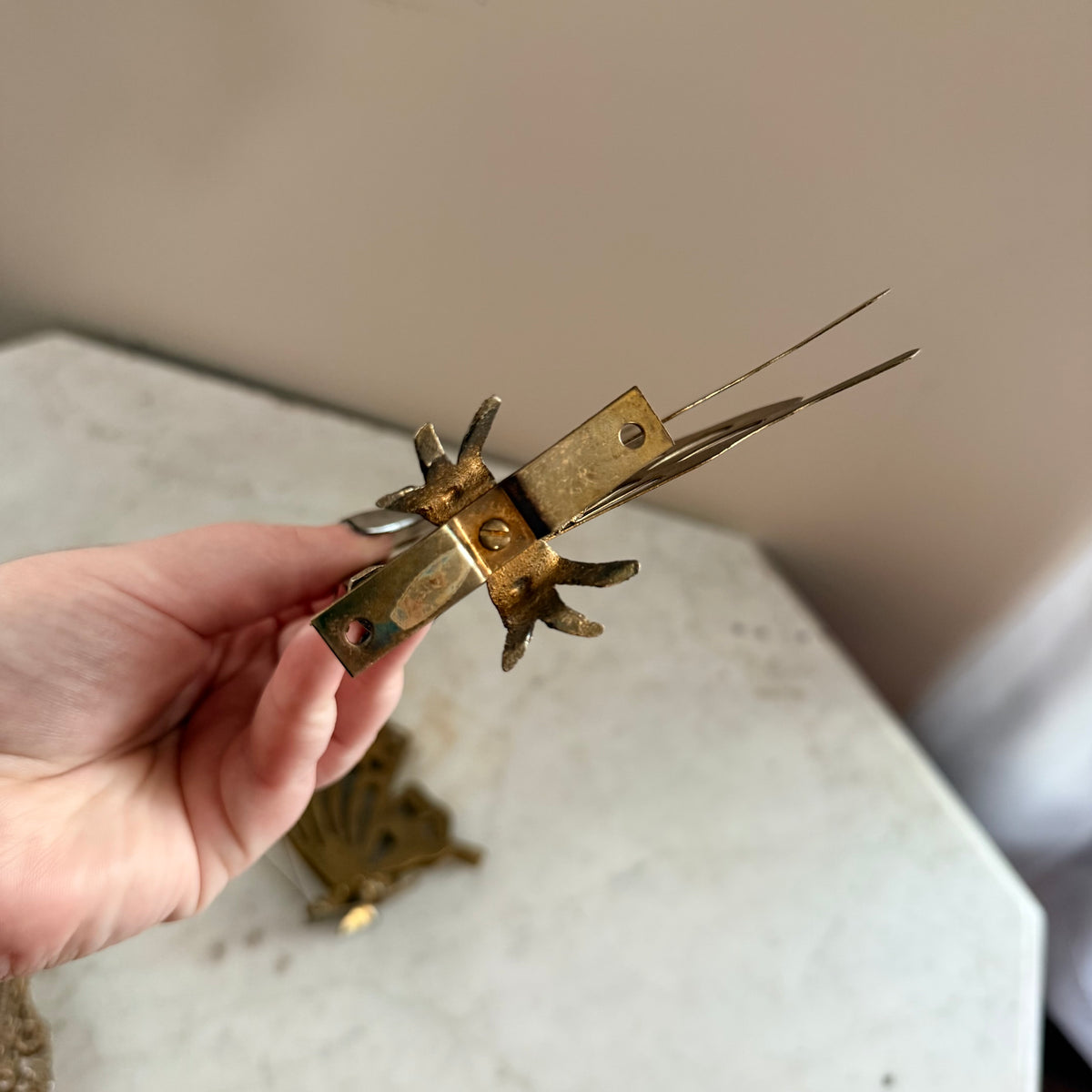 pair of brass butterflies