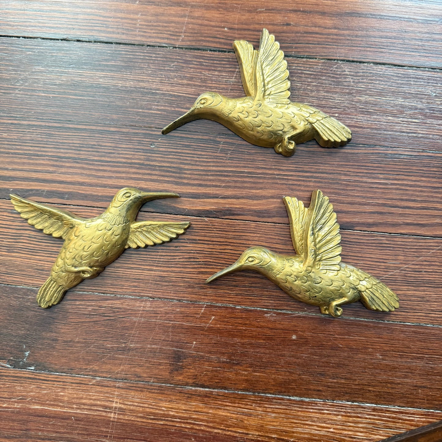 set of 3 hummingbird wall plaques