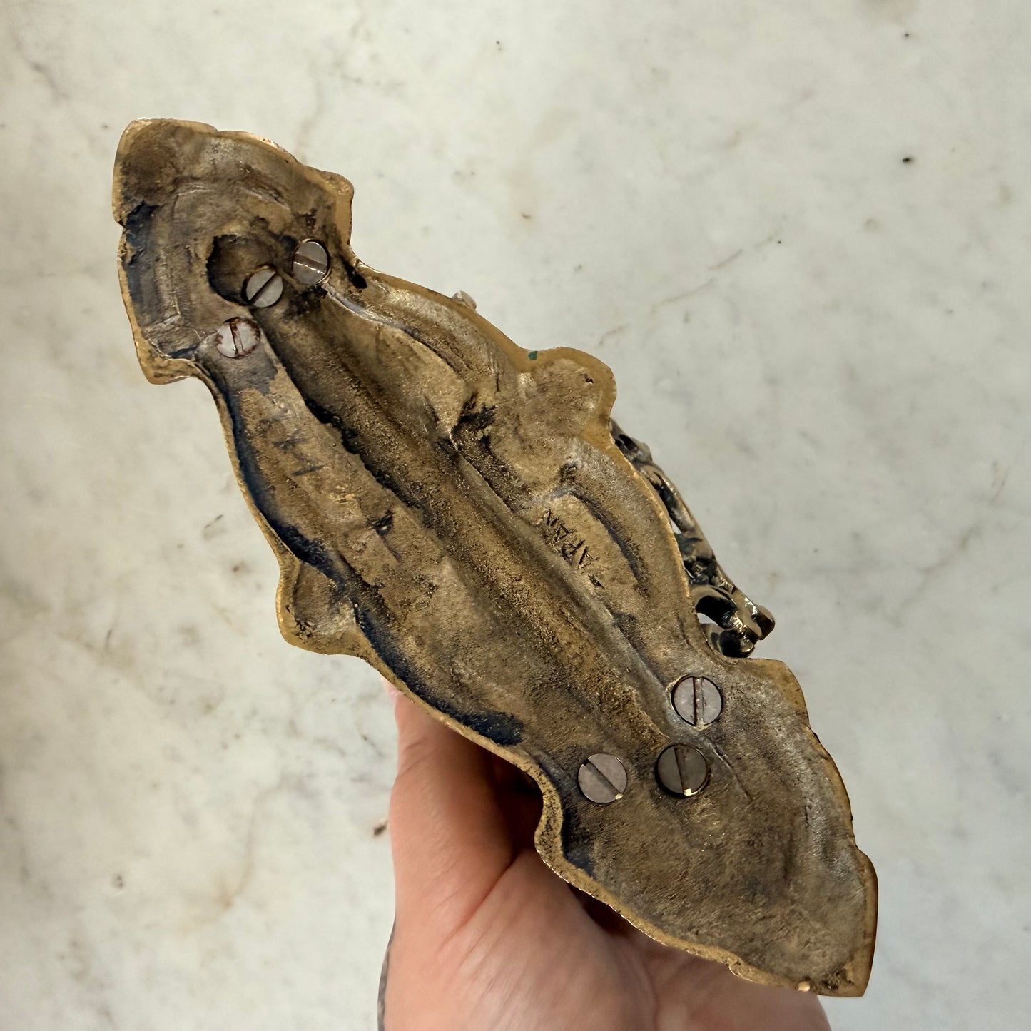 antique brass letter holder