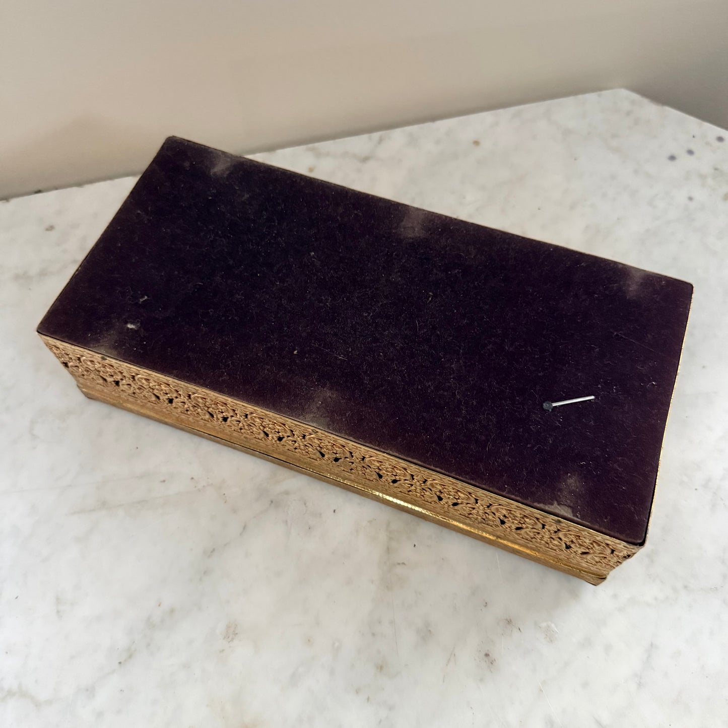 gold filigree tissue box cover