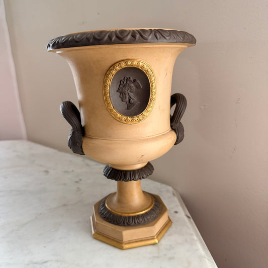 italian urn planter with cameo