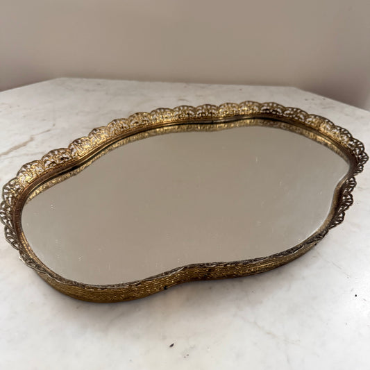 vintage mirrored vanity tray