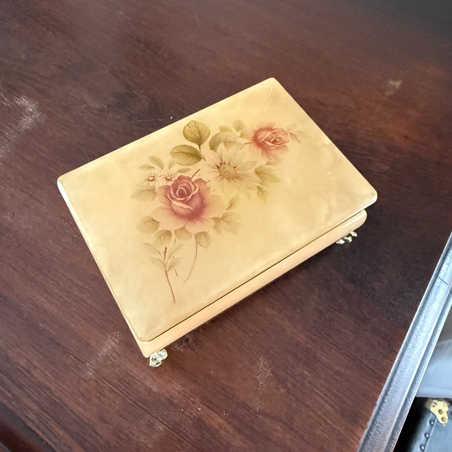 floral alabaster jewelry box