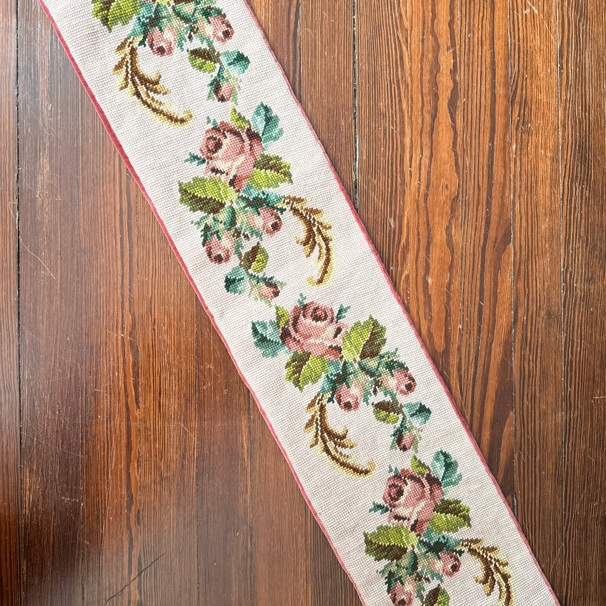 antique needlepoint bell pull