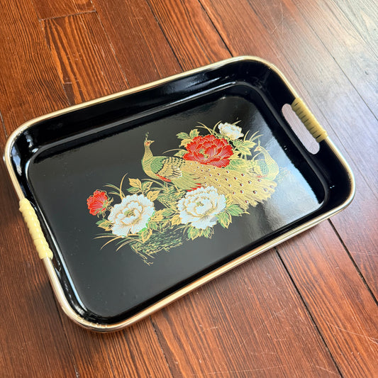 vintage peacock tray