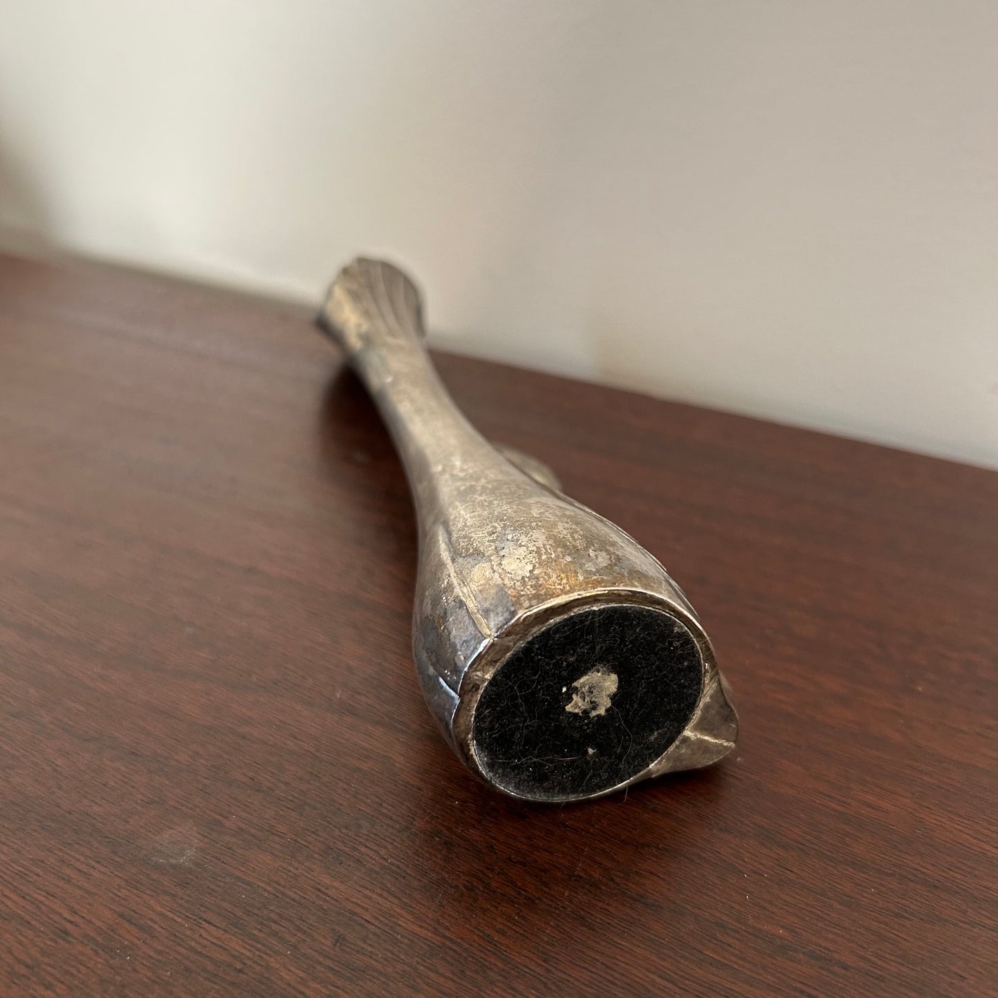 silver-plated art deco swan bud vase