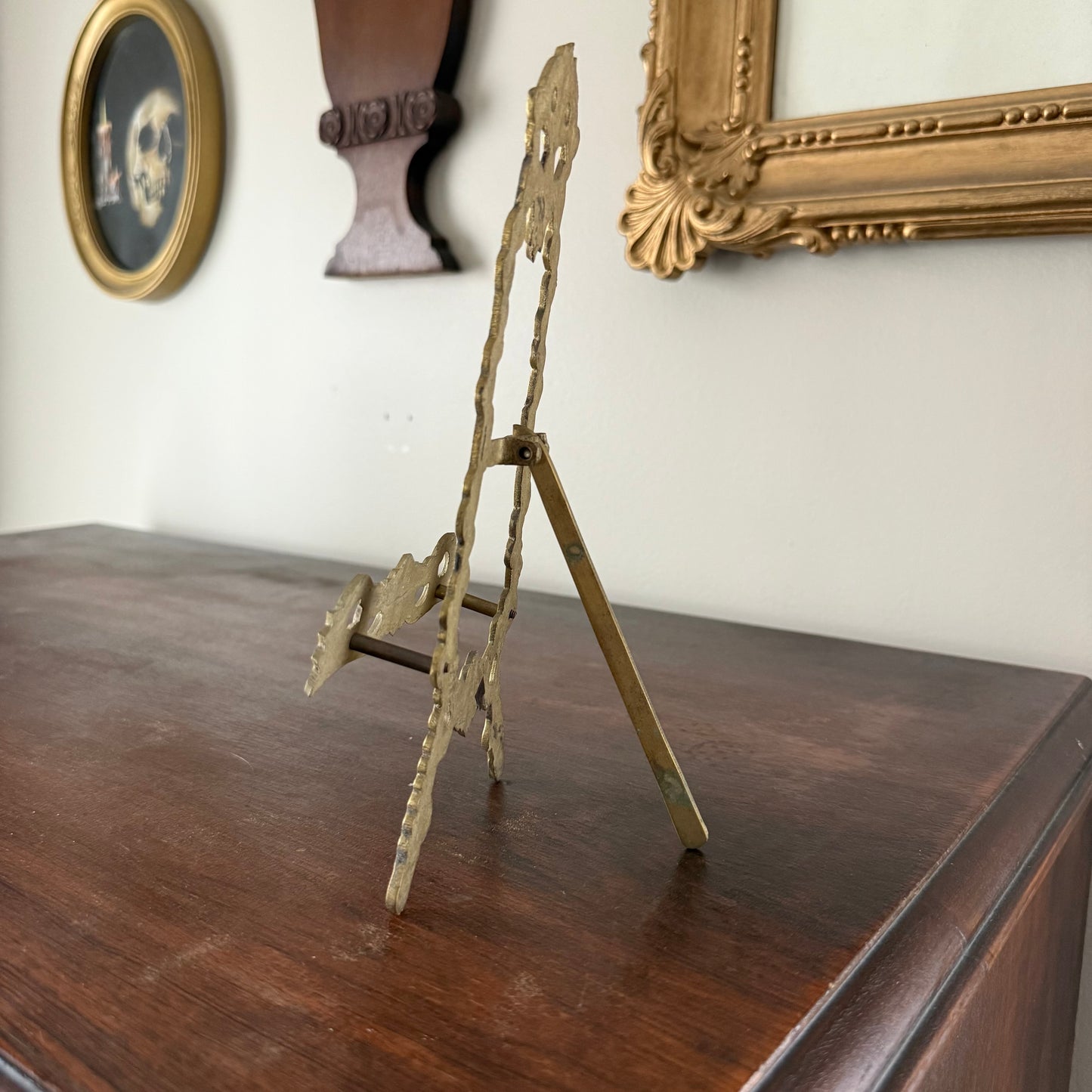 antique brass easel