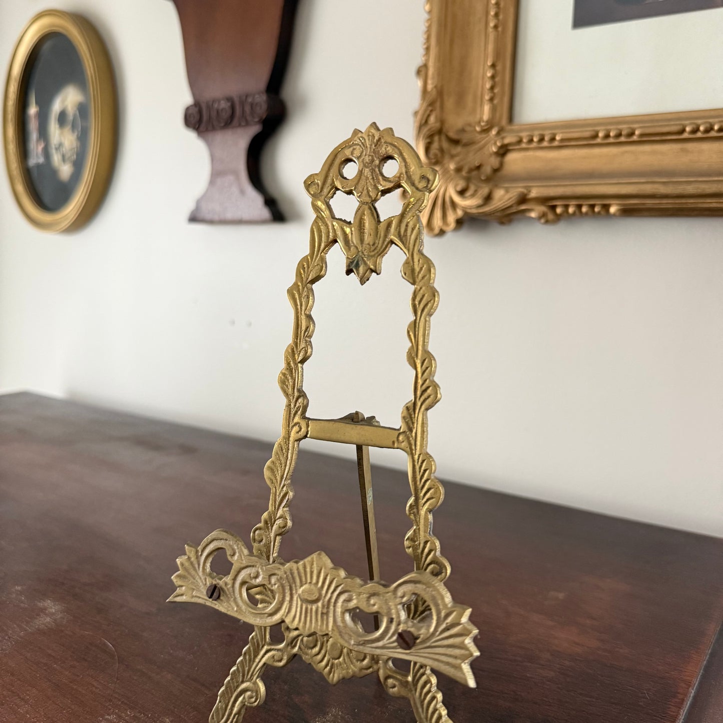 antique brass easel