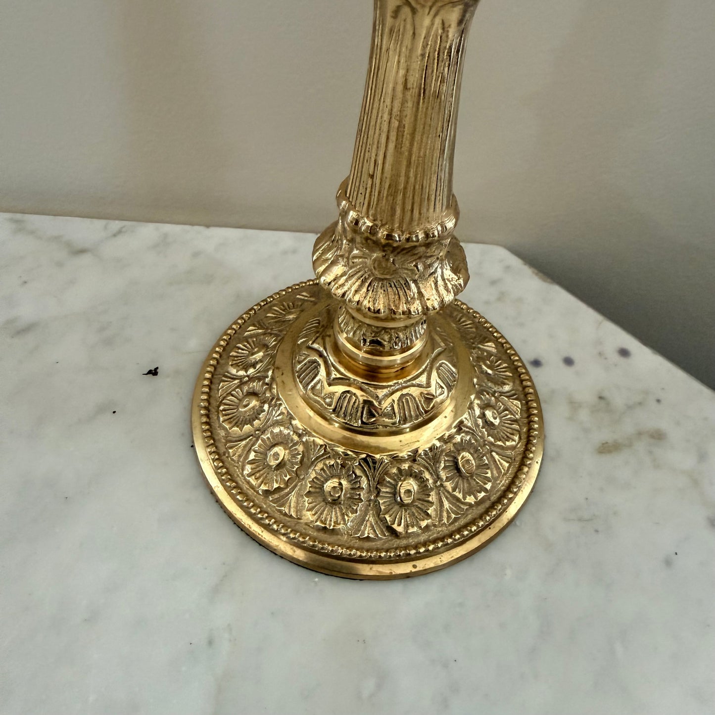 ornate brass pillar candle holder