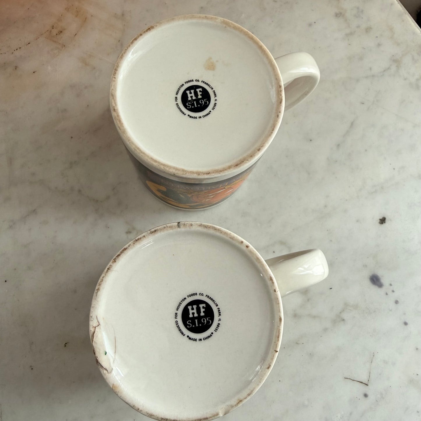 pair of vintage coffee mugs