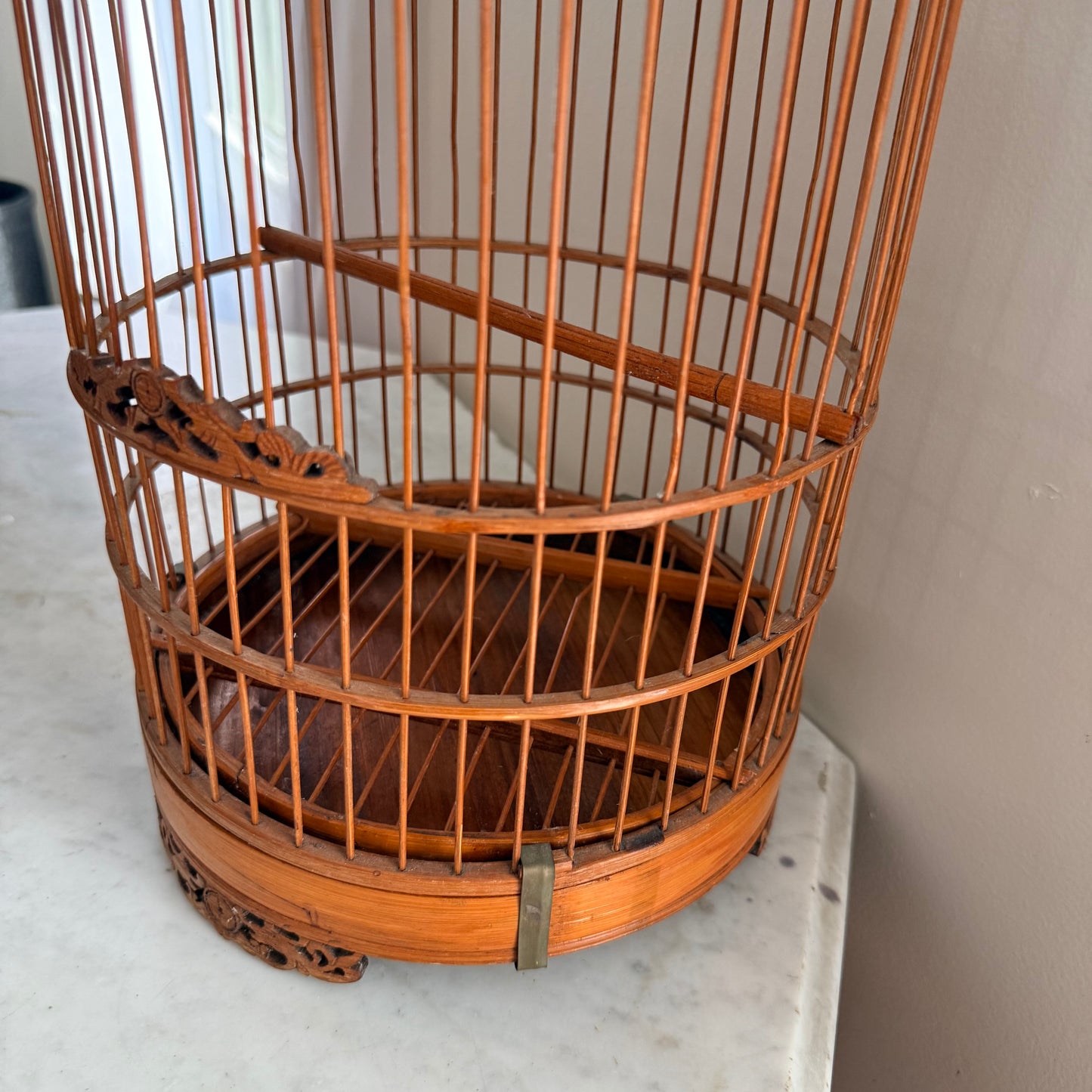 antique wooden bird cage