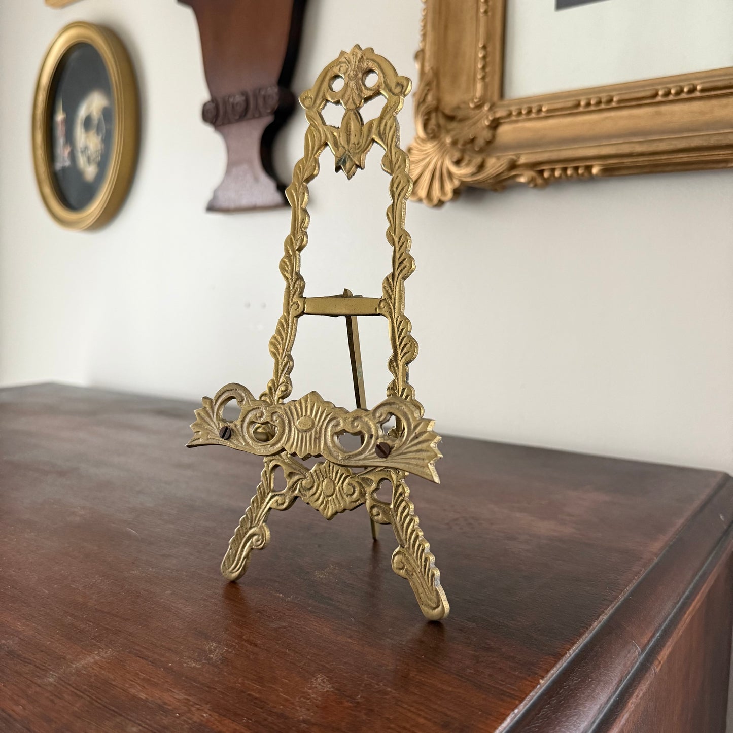 antique brass easel