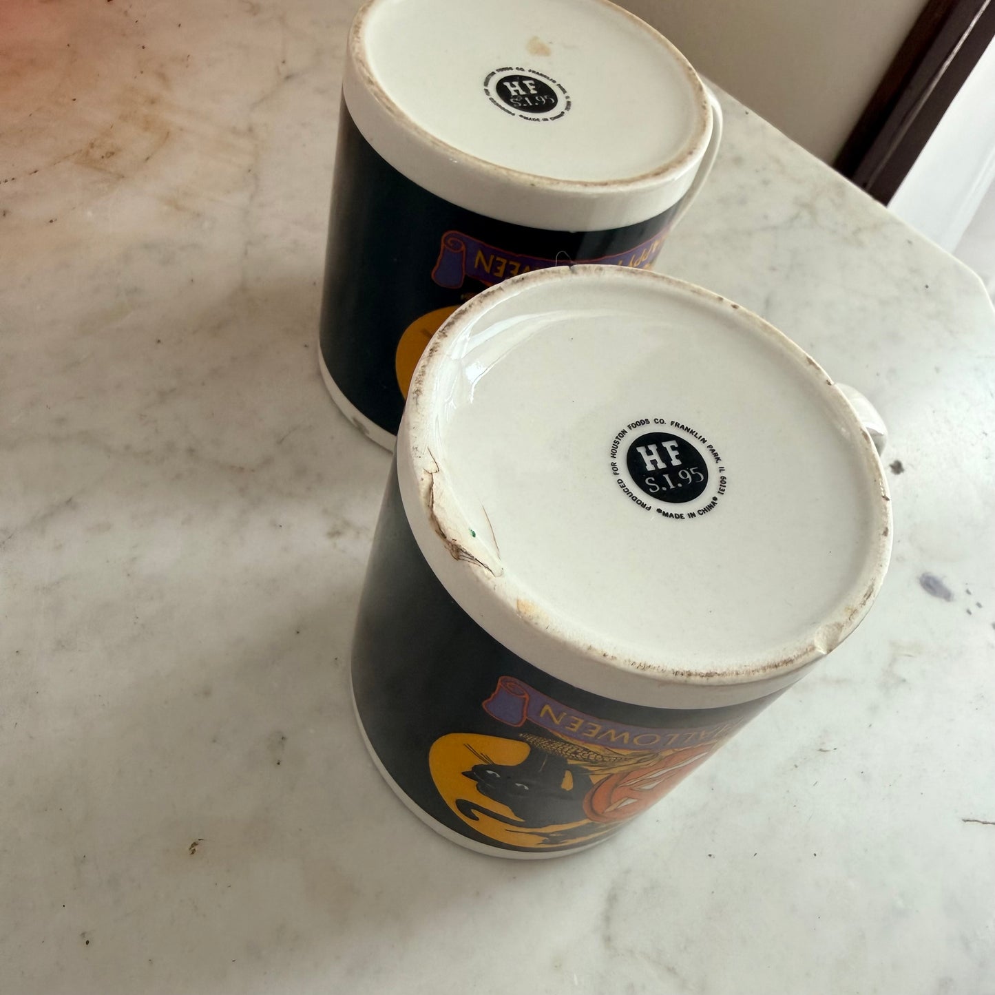 pair of vintage coffee mugs
