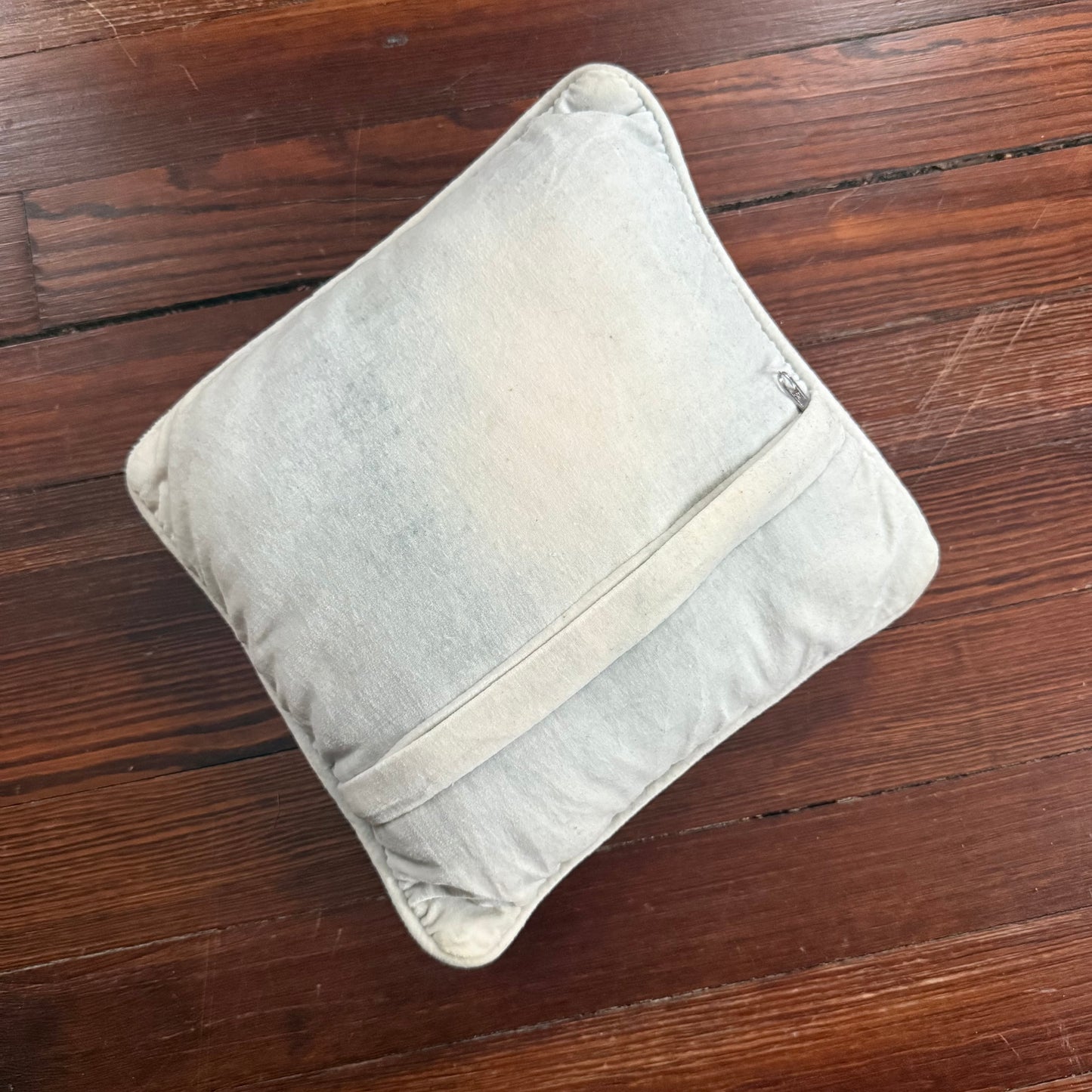 antique floral needlepoint pillow