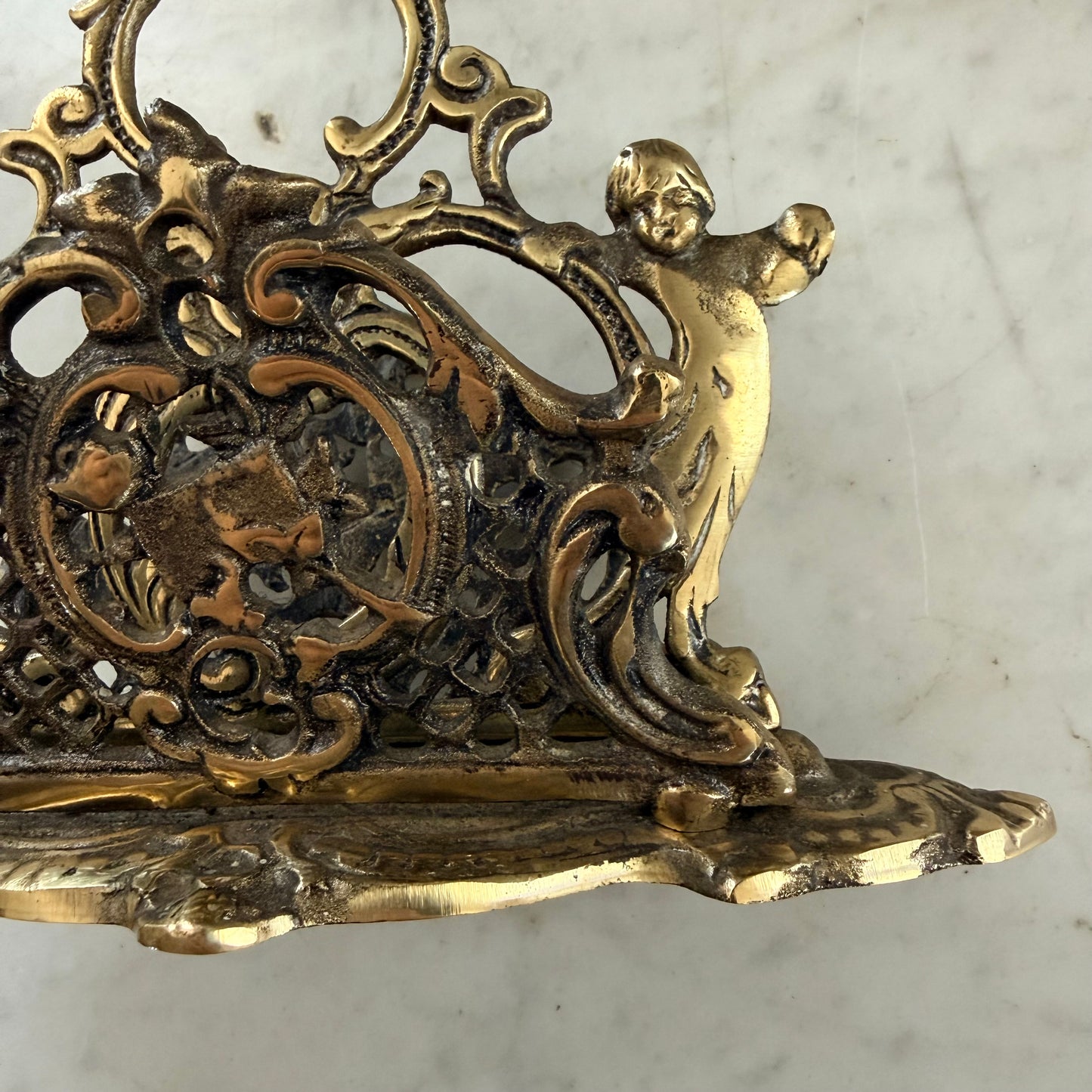 antique brass letter holder