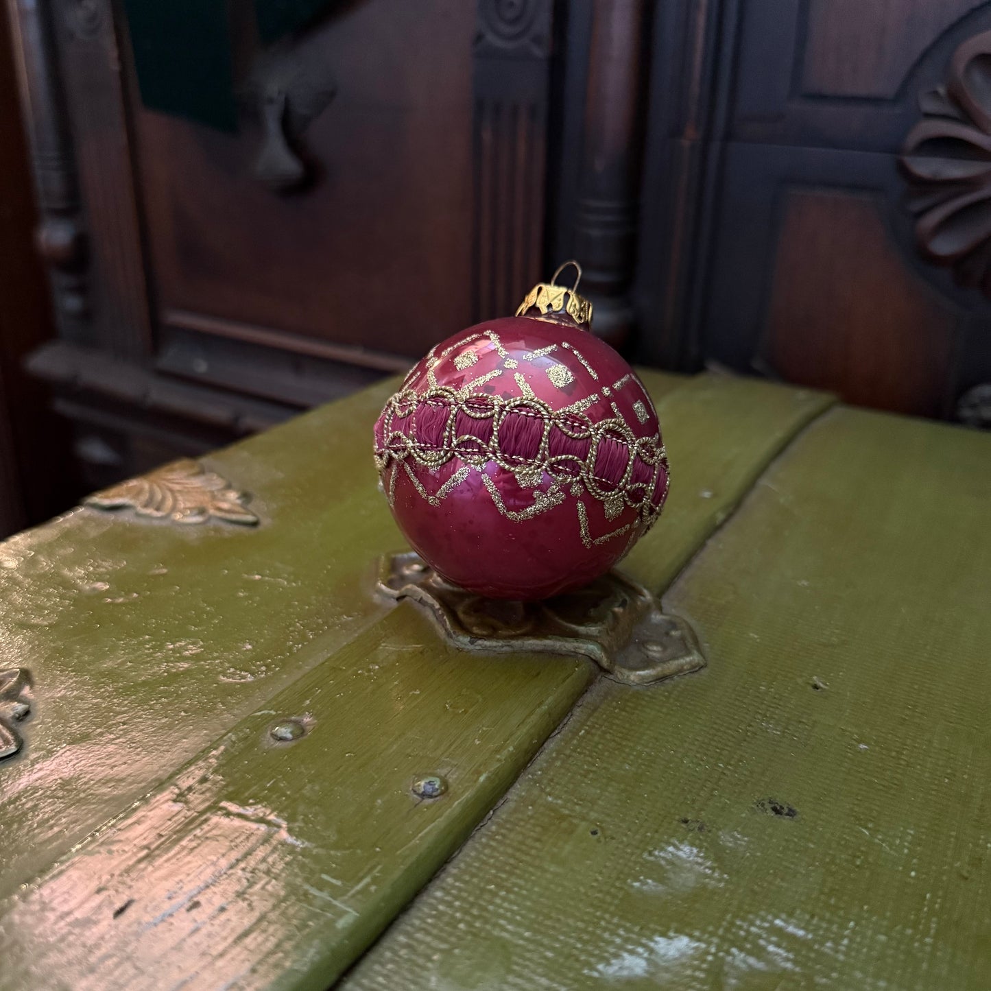 3 vintage glass ornaments