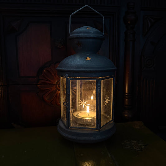 silver tea light lantern