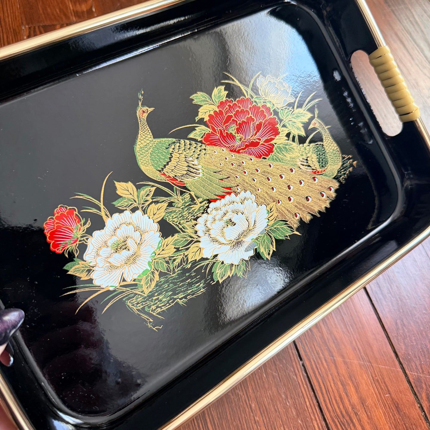 vintage peacock tray