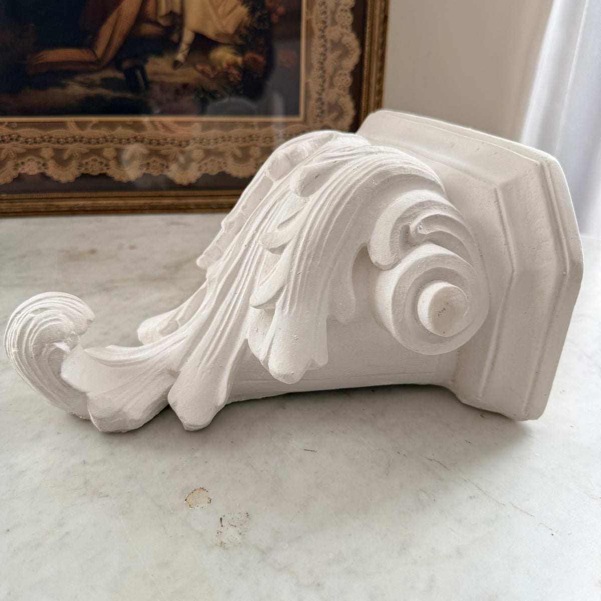 white corbel shelf