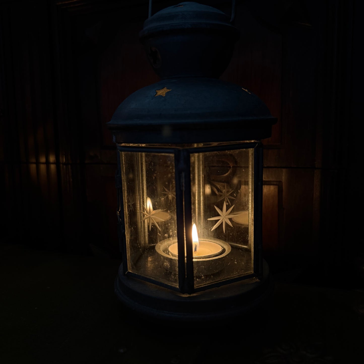 silver tea light lantern