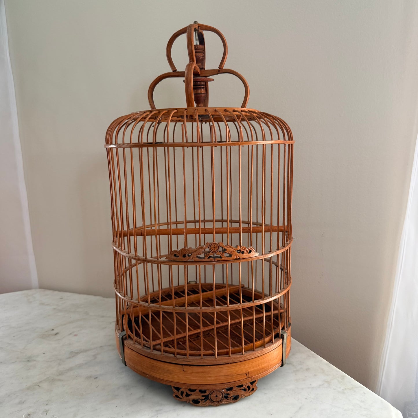 antique wooden bird cage