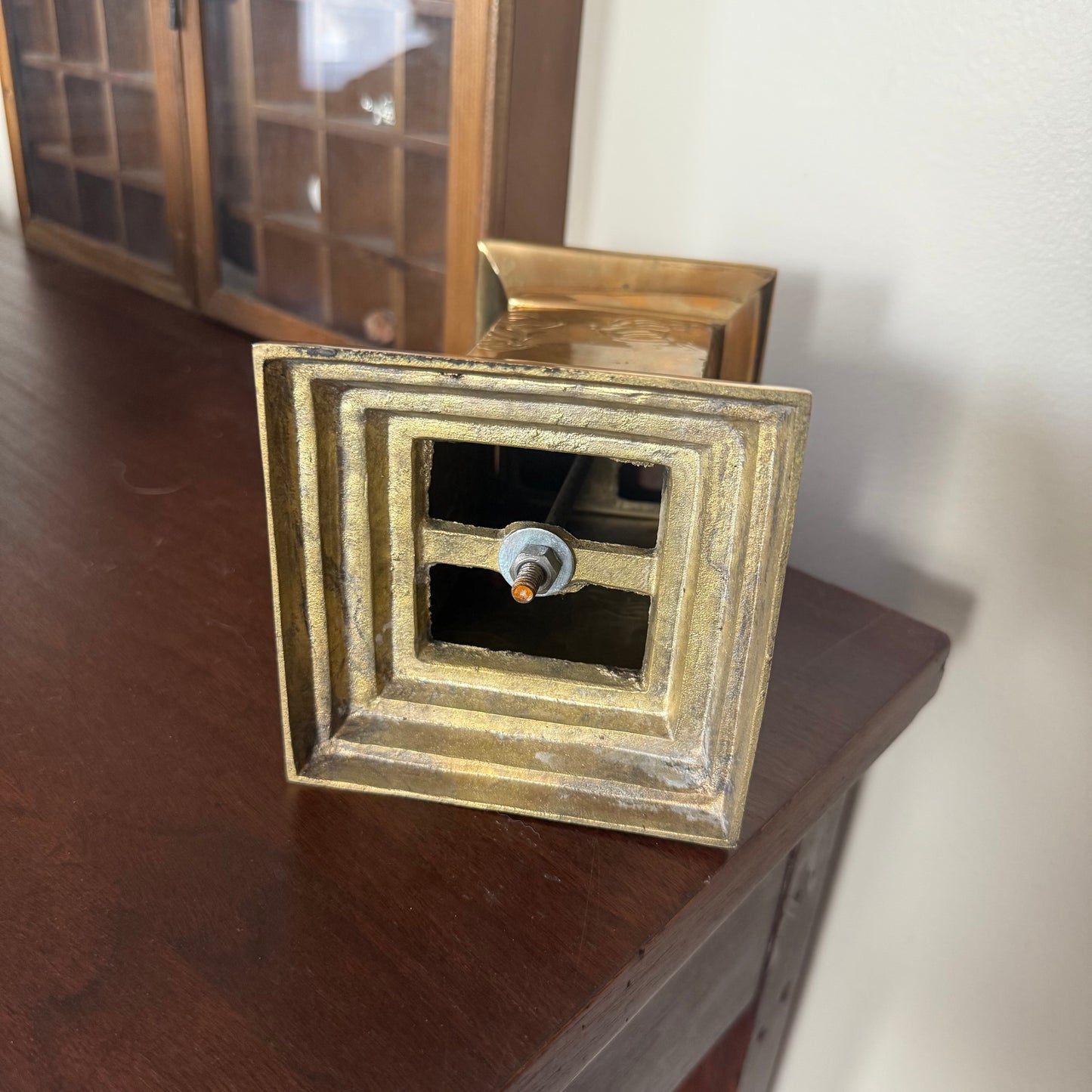 embossed brass pedestal