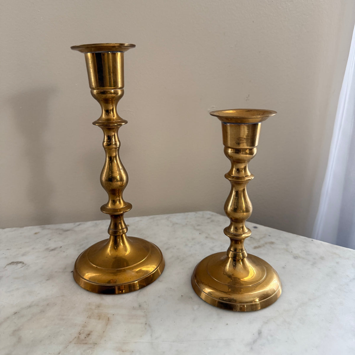 pair brass candlesticks