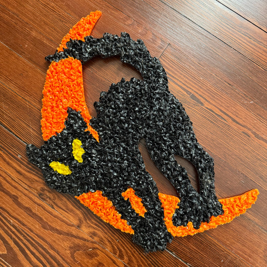 black cat and moon popcorn plaque