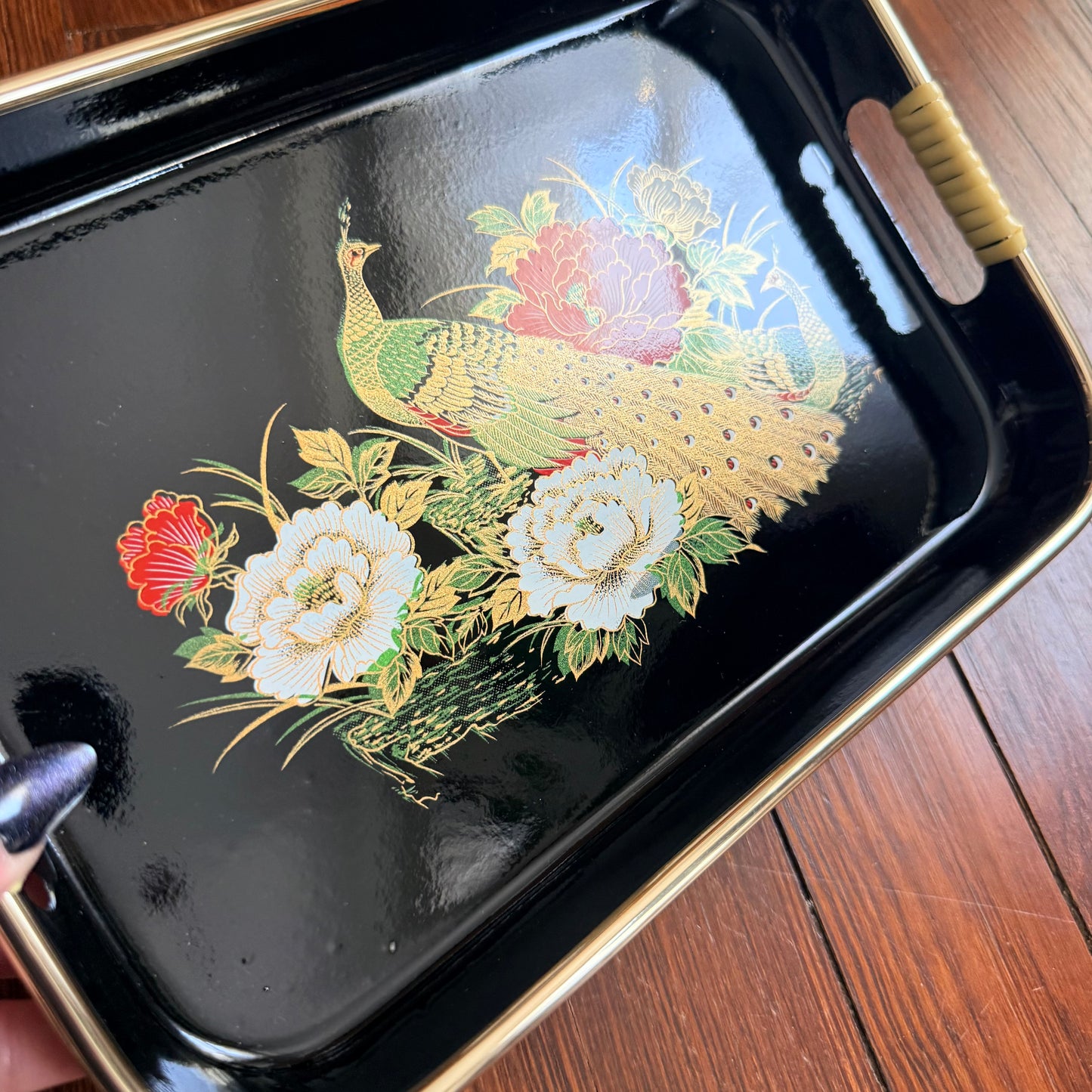 vintage peacock tray