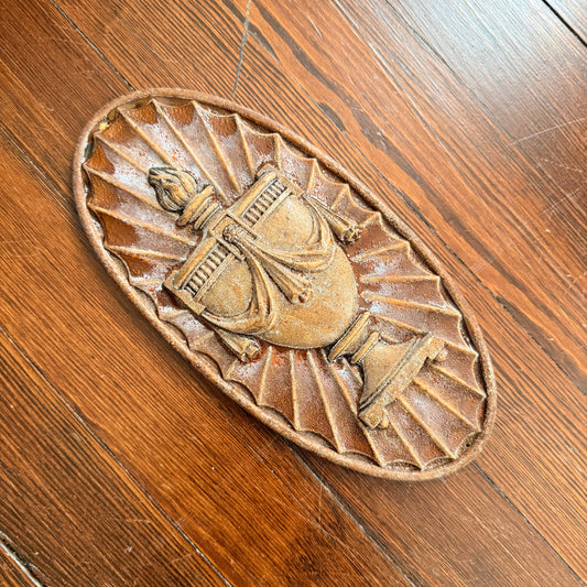 vintage urn wall plaque