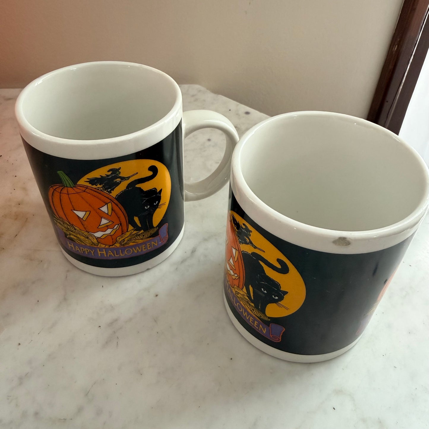 pair of vintage coffee mugs