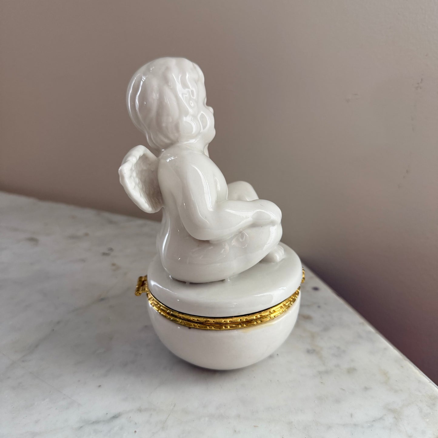 ceramic cherub jewelry holder